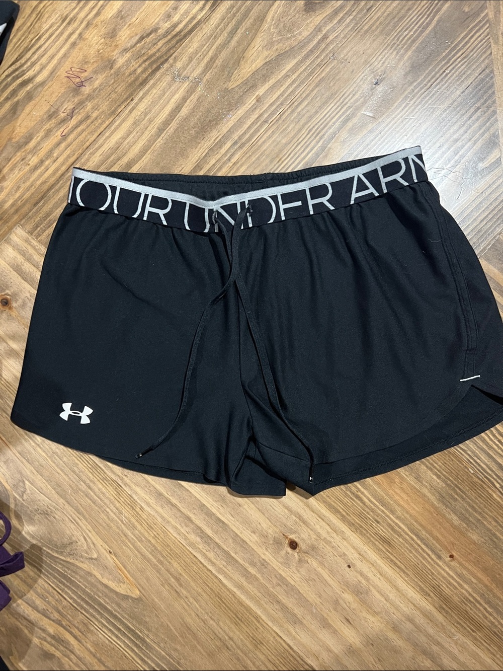 Under Armour Black Athletic Women's Shorts with Logo Waistband